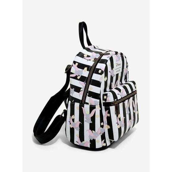 Loungefly Disney Dumbo Popcorn Black White Stripe Mini Backpack Bag Purse main image 4